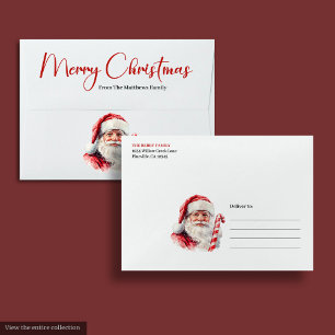 Cozy Santa Claus Minimalist Script Font Envelope