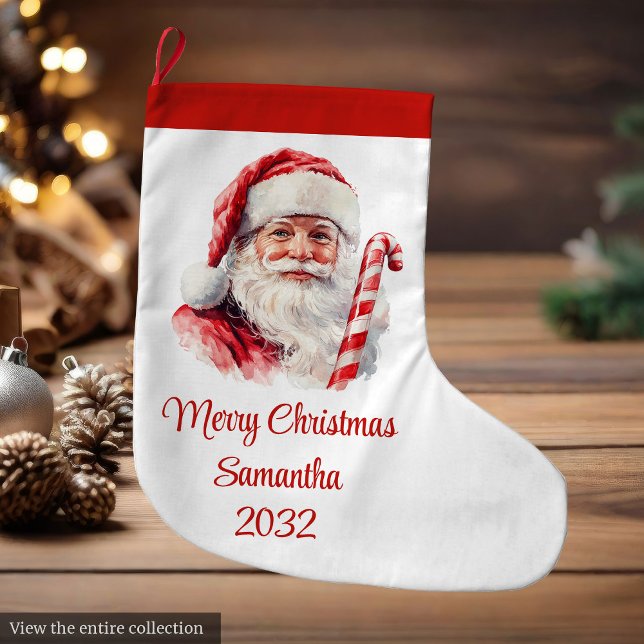 Cozy Santa Claus Minimalist Script Font Stocking (Cozy Santa Claus Minimalist Script Font Stocking)