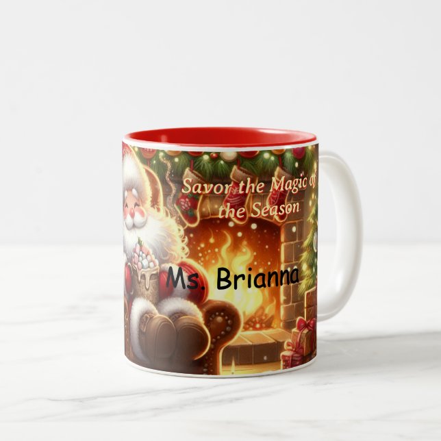 Cozy Santa Hot Cocoa Christmas Mug (Devant droit)