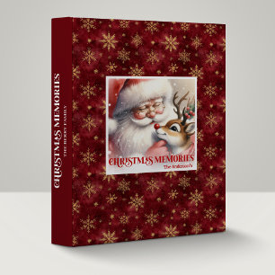 Cozy Santa Rudolph Holiday Memory Ring Binder