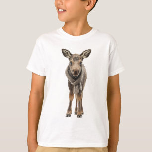Cozy Scarf Baby Moose Kids T-Shirt
