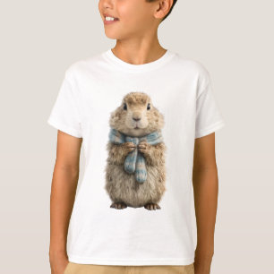 Cozy Scarf Fluffy Bunny Kids T-Shirt