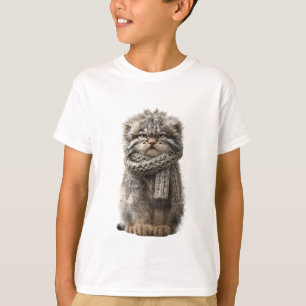 Cozy Scarf Fluffy Wildcat Kids T-Shirt