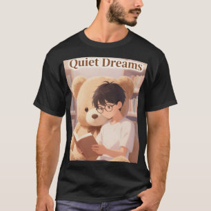 Cozy Scholar Library Boy & Teddy Bear Aesthetic Sh T-Shirt