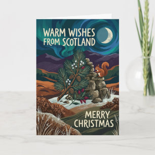 Cozy Scottish Christmas Cat Card