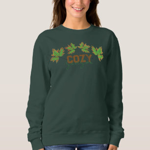 Cozy season autumn fall leaves design sweatshirt