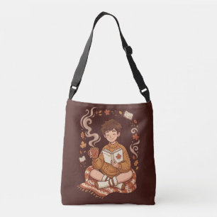 Cozy Season Autumn Reader Book Lover Cute Fall Crossbody Bag