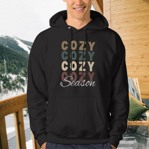 Cozy Season Boho Coloured Repeat Typography Hoodie
