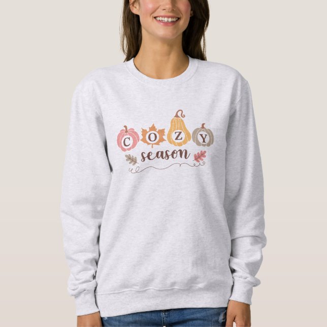 Cozy Season Fall Leaves Sweatshirt (Front)