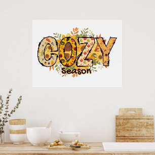 Cozy Season Floral Poster