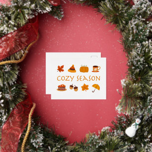 Cozy Season Foil Holiday Postcard