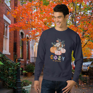 Cozy Season Harvest Blooms Personalize Name Sweatshirt