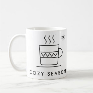 Cozy Season Knit Pattern Mug Linework
