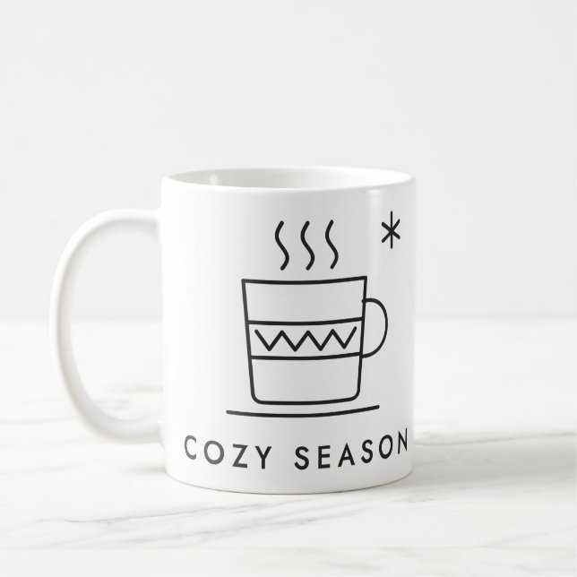 Cozy Season Knit Pattern Mug Linework (Left)