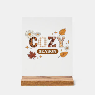 Cozy Season Oversized T-Shirt Acrylic Sign