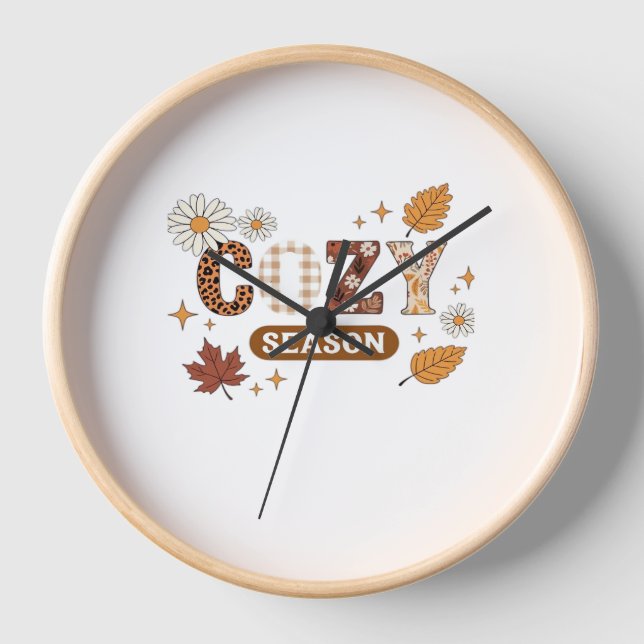 Cozy Season Oversized T-Shirt Clock (Front)