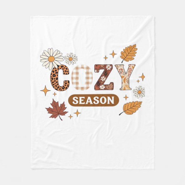 Cozy Season Oversized T-Shirt Fleece Blanket (Front)