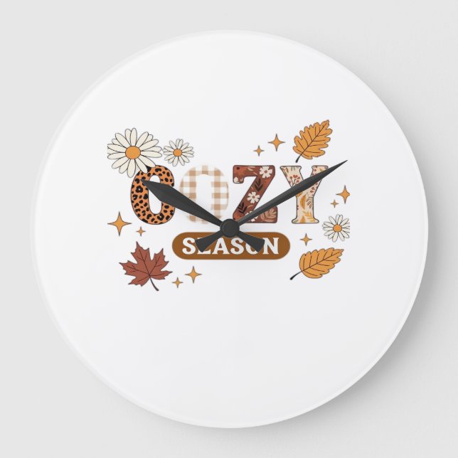Cozy Season Oversized T-Shirt Large Clock (Front)
