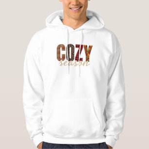 Cozy Season Plaid Leopard Fall Vibes Hoodie