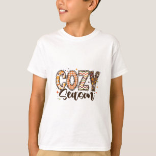 Cozy Season Pumpkin Autumn Fall Y'all Leaves Thank T-Shirt