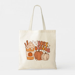 Cozy Season Pumpkin Spice Drink and Pumpkins Tote Bag