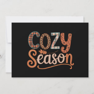 Cozy Season Retro Fall Get Cozy Thanksgiving Holiday Card