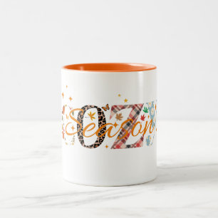 Cozy Season Retro Fall season Thanksgiving Two-Tone Coffee Mug