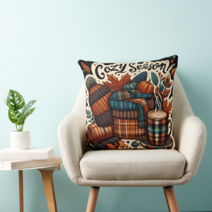 cozy season throw pillow