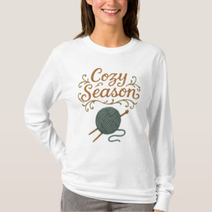 Cozy Season – Vintage Embroidery Yarn & Needles T-Shirt