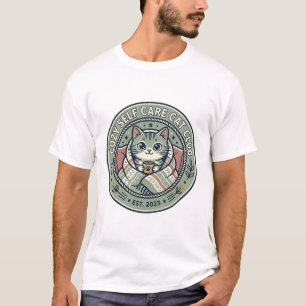 Cozy Self Care Cat Cat Graphic Tee Art - Cozy Self