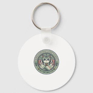 Cozy Self Care Cat Cat Graphic Tee Art - Cozy Self Keychain
