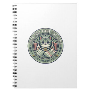 Cozy Self Care Cat Cat Graphic Tee Art - Cozy Self Notebook