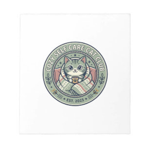 Cozy Self Care Cat Cat Graphic Tee Art - Cozy Self Notepad