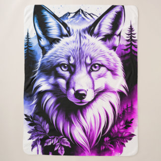 Cozy Sherpa Blanket with Vibrant Fox Design – Soft