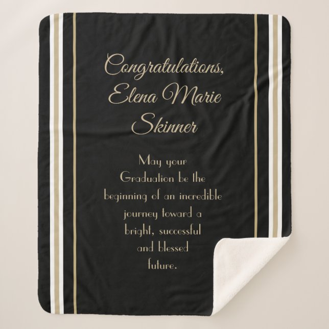 Cozy Sherpa Gift! Unique Graduation blanket (Front)