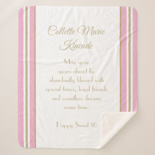 Cozy Sherpa Gift! Unique Sweet 16 blanket