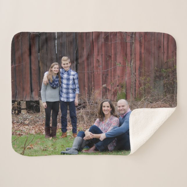 Cozy sherpa personalized photo blanket - keepsake (Front (Horizontal))