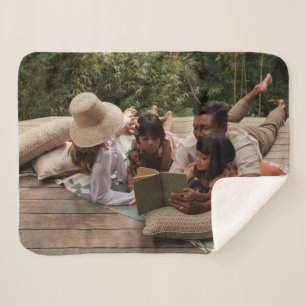 Cozy sherpa personalized photo blanket - keepsake