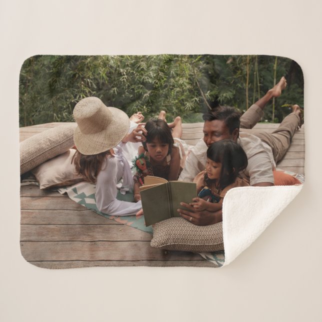 Cozy sherpa personalized photo blanket - keepsake (Front (Horizontal))