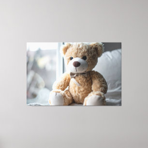 Cozy Sitting Teddy Bear Canvas Print