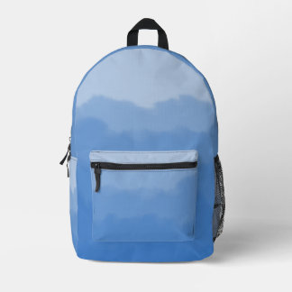 Cozy sky blue gradient  printed backpack