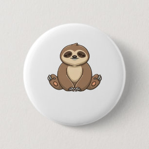 Cozy Sloth Classic T-Shirt 2 Inch Round Button