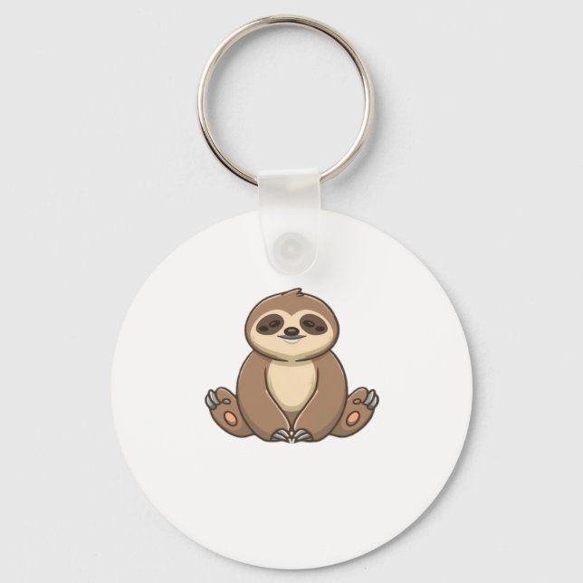 Cozy Sloth Classic T-Shirt Keychain (Front)