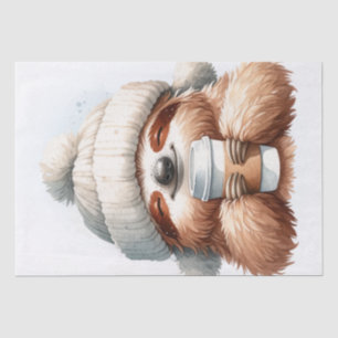 Cozy Sloth Seasonal Latte Coffee Tissue Paper