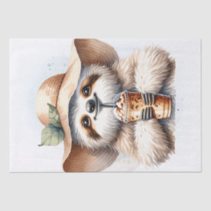 Cozy Sloth Seasonal Latte Coffee Tissue Paper