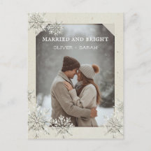 Cozy Snowflake married and bright couple photo