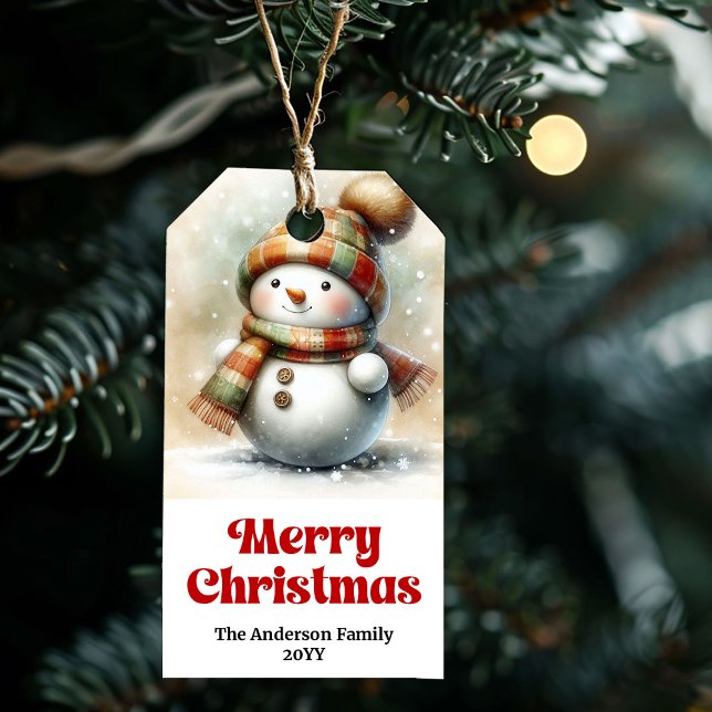 Cozy Snowman Kids Gift Tag Personalized Christmas  (Cozy Snowman Kids Gift Tag Personalized Christmas Label

)
