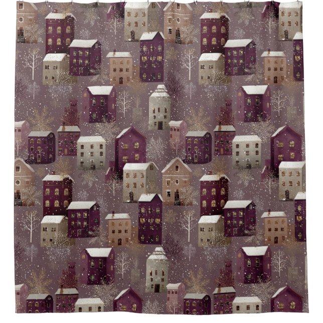 Cozy Snowy Winter Village Pattern (1) (Front)