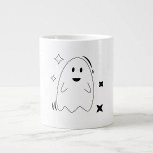Cozy Spooky Celestial Ghost Star Line Art Mug