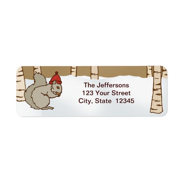 Cozy Squirrel Return Address Label (Front)
